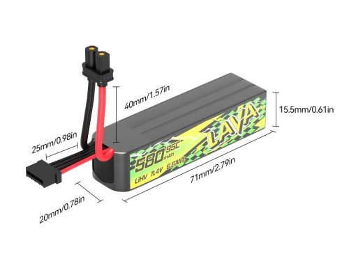 BetaFPV LAVA Series II 3S 580mAh 95C Battery - 1 pc