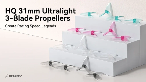 HQ 31mm Ultralight 3-Blade Propellers (1.0mm Shaft) - Transparent