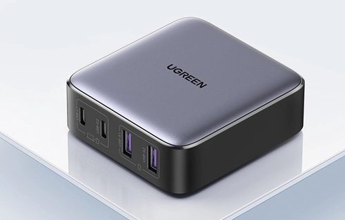 Wall charger UGREEN CD327 Nexode, 2x USB-C, 2x USB-A, GaN, 65W (gray)