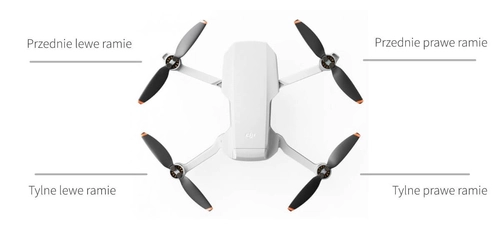 Przednie lewe ramię z silnikiem do DJI Mini 2