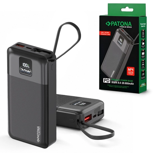 PATONA Premium Stark 6.0 PD 30W 20000mAh Power Bank – with USB-C cable