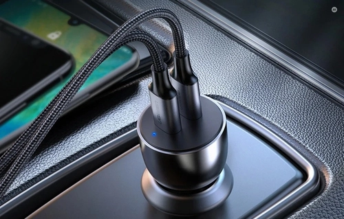 Автомобільний зарядний пристрій Ugreen CD213, 2x USB-C, 36 Вт (сірий)