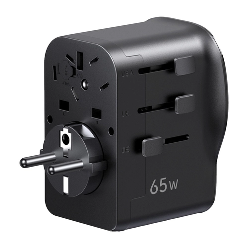Uniwersalny adapter podróżny / ładowarka sieciowa Ugreen S550, 65W, 2x USB-C, 1x USB-A