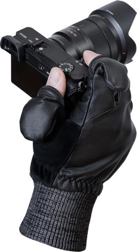 Rękawice fotograficzne skórzane Vallerret Hatchet Czarne XXL