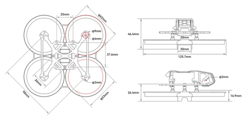 Frame Channel for BetaFPV Pavo20 (Blue)