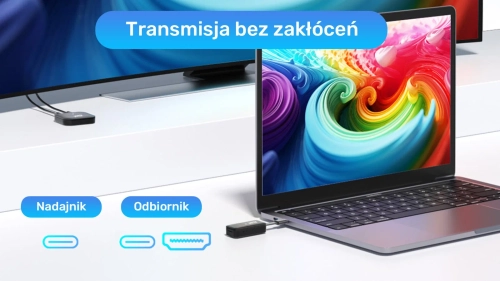 Bezprzewodowy nadajnik HDMI Unitek (zasięg 50m) czarny
