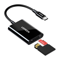 Зчитувач карт USB-C 2в1 Ugreen CM265 (чорний)