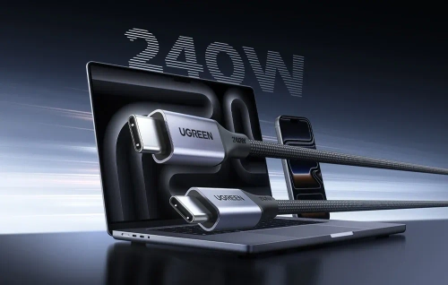 UGREENL L537 USB-C PD 240W Cable, 0.5 m (Gray)