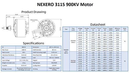Silnik NEXERO 3115 900kV FPV