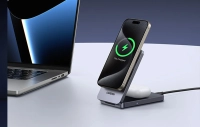 Магнітний бездротовий зарядний пристрій 2-в-1 UGREEN W706, MagSafe W706, 15 Вт (чорний)