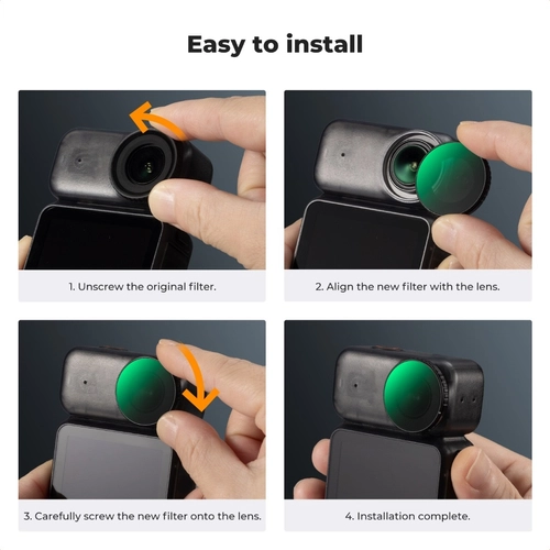 Zestaw 4 filtrów ND+CPL K&F Concept do kamery DJI Osmo Nano