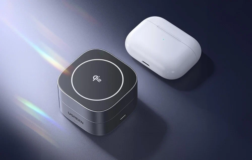 Індуктивний зарядний пристрій Qi2 2в1 Ugreen W702 для Iphone, AirPods, 15 Вт (сірий)