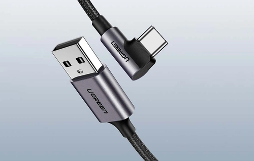 Кутовий кабель USB до USB-C UGREEN US284 3A Quick Charge 3.0 3м (чорний)