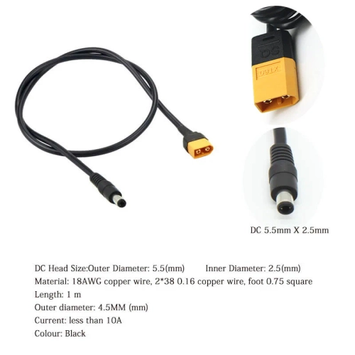 XT60 Connector for DC5525 Extension