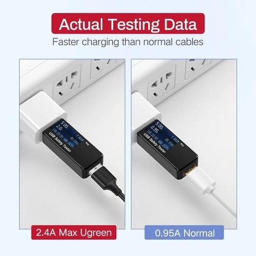 Micro USB cable UGREEN QC 3.0 2.4A 0.25m (black)