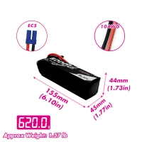 CNHL 6000mAh 14.8V 4S 65C (Black) EC5 Battery 
