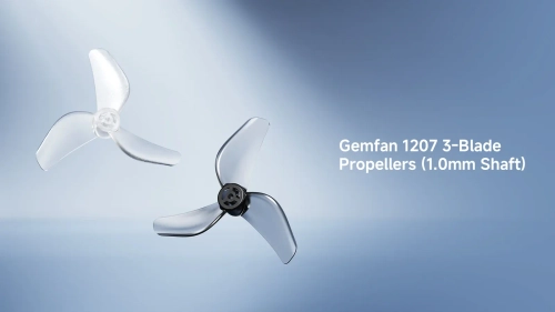 Gemfan 1207 3-Blade Propellers 1.0mm Shaft Clear Gray Air65 II Series (4pcs)