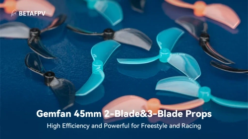 Gemfan 45mm 3-Blade Propellers (1.5mm shaft, 4 pcs.) - Gray