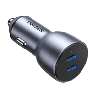 Ugreen CD213 car charger, 2x USB-C, 36W (gray)