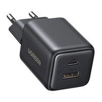 Мережевий зарядний пристрій Ugreen X514 USB + USB-C, GaN, 20 Вт (чорний)
