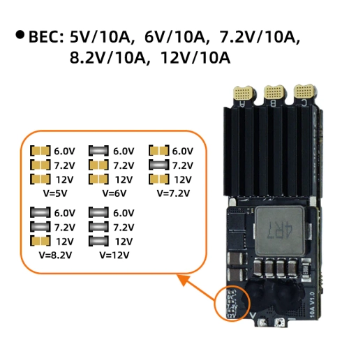 Bezszczotkowy elektryczny regulator prędkości 2-8S Zasilacz SEQURE SQESC 28120 (AM32) + BEC 10A