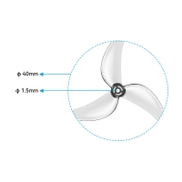 Gemfan 1611 3-blade propellers (1.5 mm shaft) - transparent blue