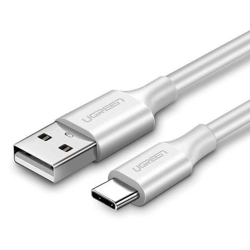 Niklowany kabel USB-C QC3.0 UGREEN 0.25m (biały)